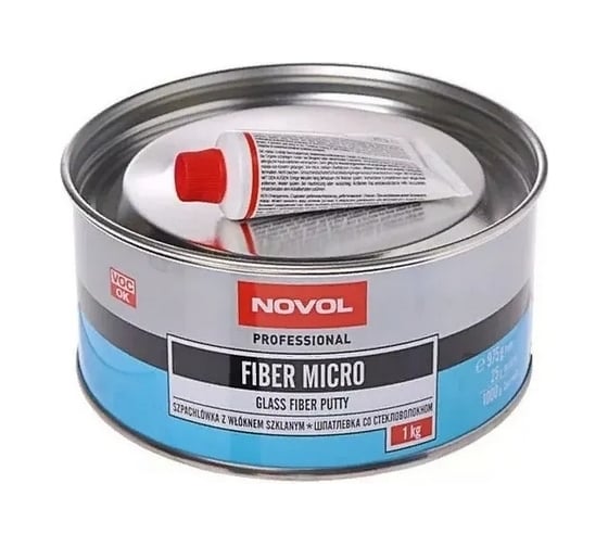 Шпатлевка Novol FIBER MICRO с коротким стекловолокном 1 кг X6126448