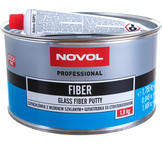 Шпатлевка Novol FIBER со стекловолокном 1.8 кг X6118502