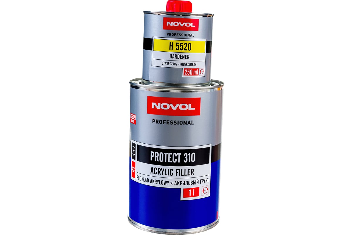 Грунт Novol Акриловый 4+1 Hs Protect 310 Серый 1 Л+0,25 Л