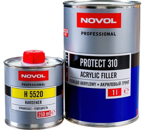 Грунт Novol PROTECT 310 HS 2К акрил. банка 1л с отвердителем 0.2л серый X6122122