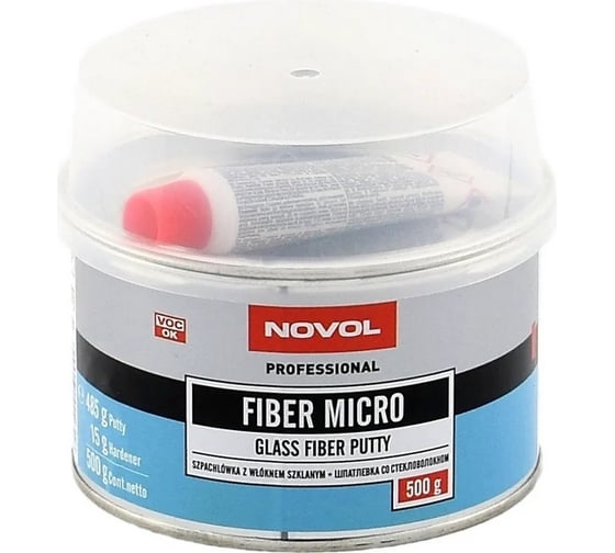 Шпатлевка Novol FIBER MICRO с коротким стекловолокном 0.5 кг X6125433
