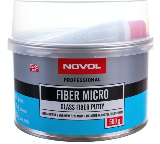 Шпатлевка Novol FIBER MICRO с коротким стекловолокном 0.5 кг X6125433