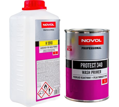 Кислотный грунт с отвердителем Novol WASH PRAIMER PROTECT 340 1л+1л X6117775