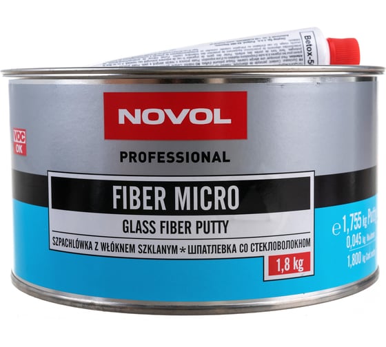 Шпатлевка Novol FIBER MICRO с коротким стекловолокном 1.8 кг X6125838 1