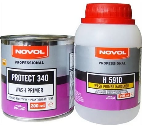 Кислотный грунт Novol PROTECT 340 WASH PRIMER 2К банка 0.2л с отвердителем 0.2л X6119176