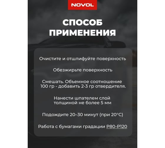 Шпатлевка Novol FIBER со стекловолокном 0.6 кг X6120858