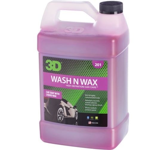 Автошампунь с воском 3D 2в1 Wash N Wax 201G01 3.78 л 020516