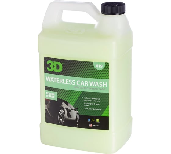 Очиститель ЛКП 3D Waterless Car Wash 419G01 безводный, безмыльный, 3.78 л 020547 1