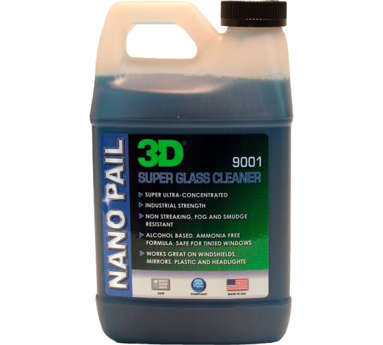 Очиститель стекол 3D Super Glass Cleaner 9001OZ64 концентрат, 1.89 л 020612