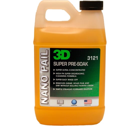 Автошампунь-обезжириватель 3D Super Pre Soak 3121OZ64 1.89 л 020530