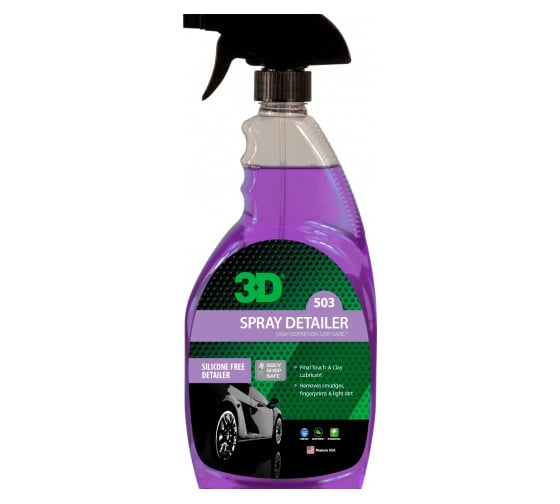 Очиститель ЛКП 3D Spray Detailer 503OZ16 без силикона, 0.48 л 020565 1