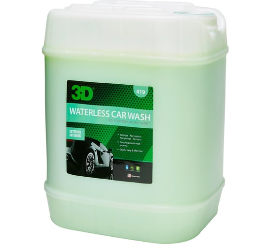 Очиститель ЛКП 3D Waterless Car Wash 419G05 безводный, безмыльный, 18.93 л 020548 1