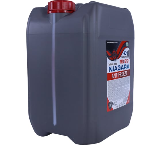 Жидкость охлаждающая NIAGARA Антифриз Ниагара G12+ (карбоксилатный)(красный) 20 кг 001001001013