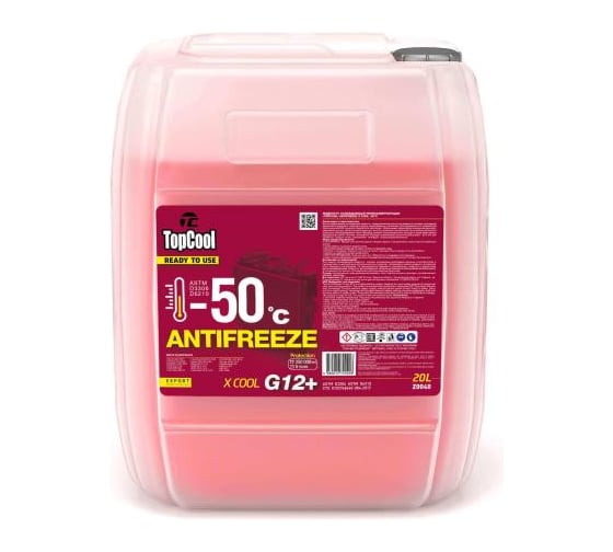 Охлаждающая жидкость TOPCOOL Antifreeze Х cool -50 C 20л (розовый) G12+ Z0040 1