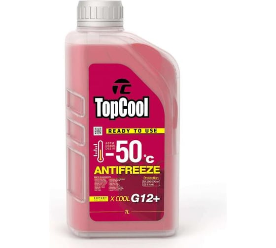 Охлаждающая жидкость TOPCOOL Antifreeze Х cool -50 C 1л (розовый) G12+ Z0037 1
