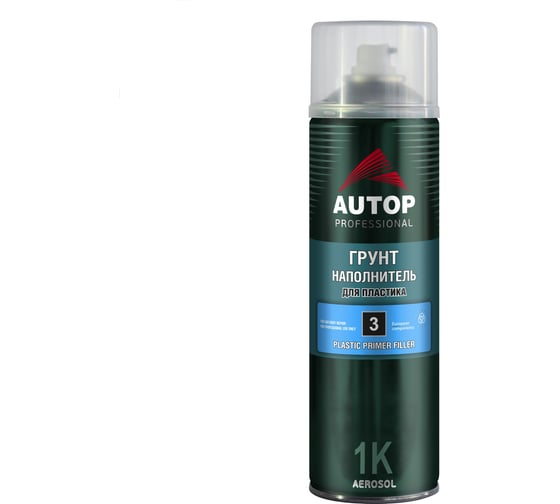 Грунт наполнитель для пластика AUTOP Professional №3, серый, аэрозоль 650 мл ATP-A07830 1