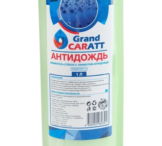 Омыватель стёкол Grand Caratt Антидождь летний, 1 л, концентрат 1:4 5096030