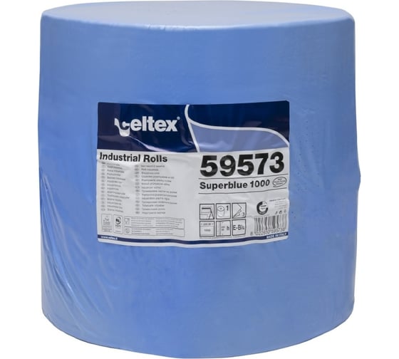 Индустриальная бумага CELTEX SUPERBLUE 1000 1 рулон (3 слоя, 1000 листов в рулоне, лист 36x36 см, синий) С59573