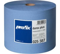 Бумажный протирочный материал Temca PROFIX DUREX PLUS 1 рулон (3 слоя, 1000 листов в рулоне, лист 36x33 см, синий, 360 м) 025387-01
