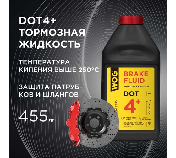 Тормозная жидкость WOG DOT 4+, 0.5 л WGC0140