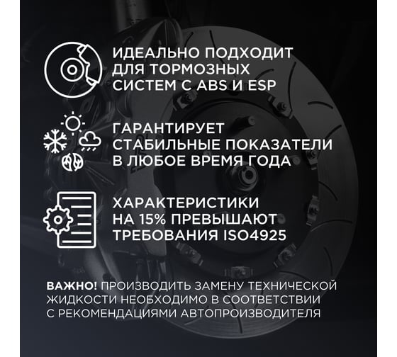 Тормозная жидкость WOG DOT 4, SL6, 0.5 л WGC0142