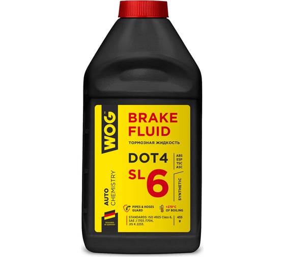 Тормозная жидкость WOG DOT 4, SL6, 0.5 л WGC0142
