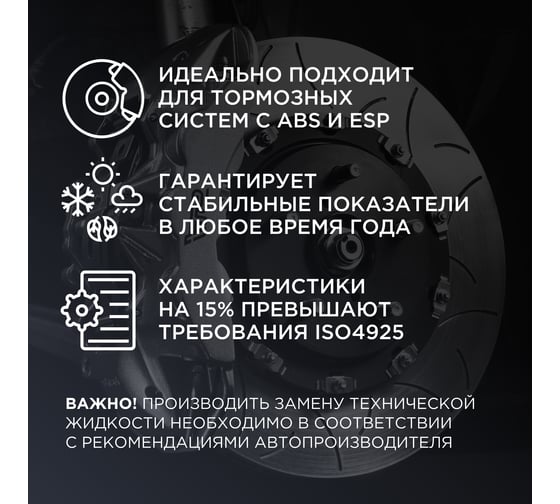 Тормозная жидкость WOG DOT 4, SL6, 1 л WGC0143