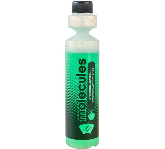 Стеклоомыватель суперконцентрат Molecules Crystal Glass 1:100, Яблоко, 250 мл MLS022