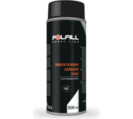 Средство для защиты кузова POLFILL SPRAY ANTIGRAVITEX черный, 500 мл 13-000018