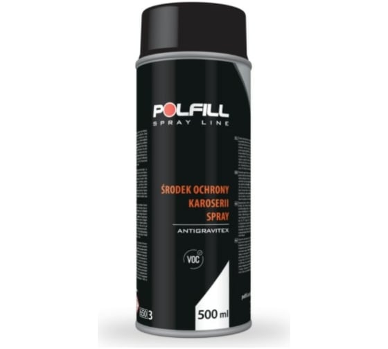 Средство для защиты кузова POLFILL SPRAY ANTIGRAVITEX черный, 500 мл 13-000018 1