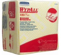 Протирочный материал Kimberly-Clark WypAll X80 Plus сложенные в 1/4, желтый 19164