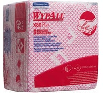 Протирочный материал Kimberly-Clark WypAll X80 Plus сложенные в 1/4, красный 19127