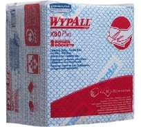 Протирочный материал Kimberly-Clark WypAll X80 Plus сложенные в 1/4, синий 19139