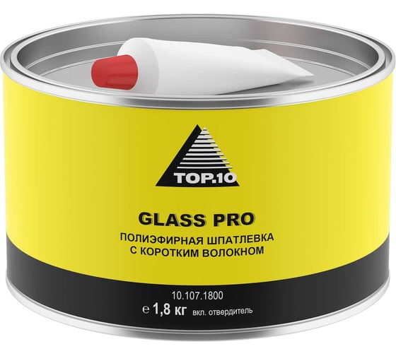 Шпатлевка GLASS PRO TOP.10 (короткое волокно), 1,8 кг 10.107.1800.