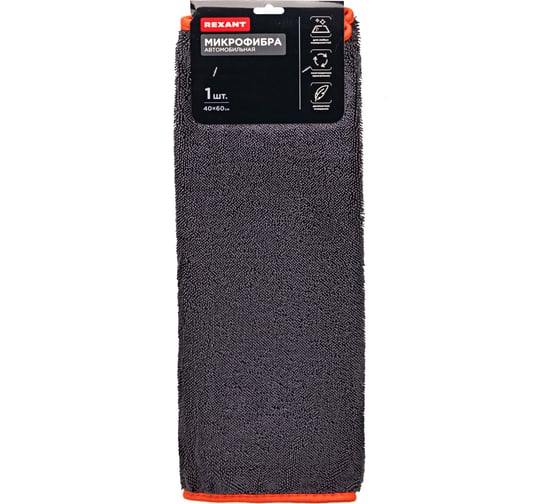 Микрофибра автомобильная REXANT 40x60см, 600 гр/м2, 1 шт 80-0806