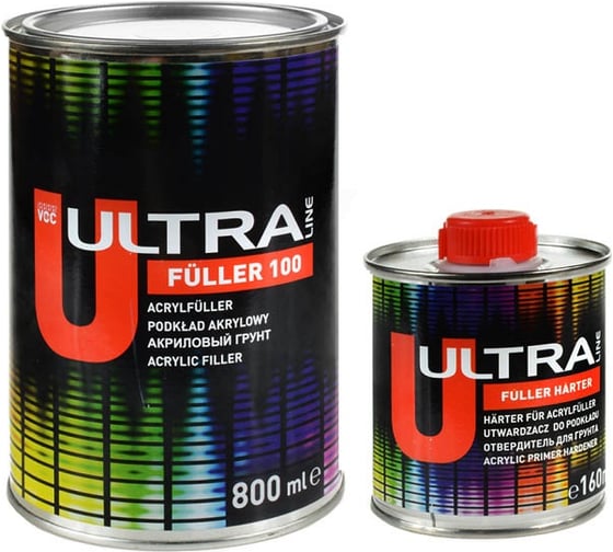 Грунт акриловый +отвердитель NOVOL 100 ULTRA FULLERR 5+1 0,8л+0,16л белый X186332998