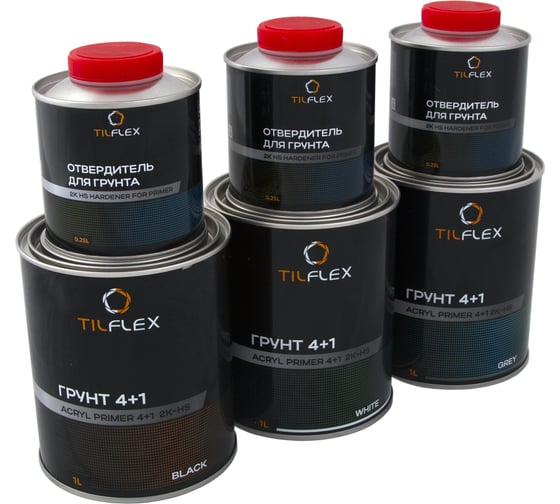 Грунт TILFLEX 4+1 2K-HS (Белый), в комплекте с отвердителем (1л+0,25л) TLS08