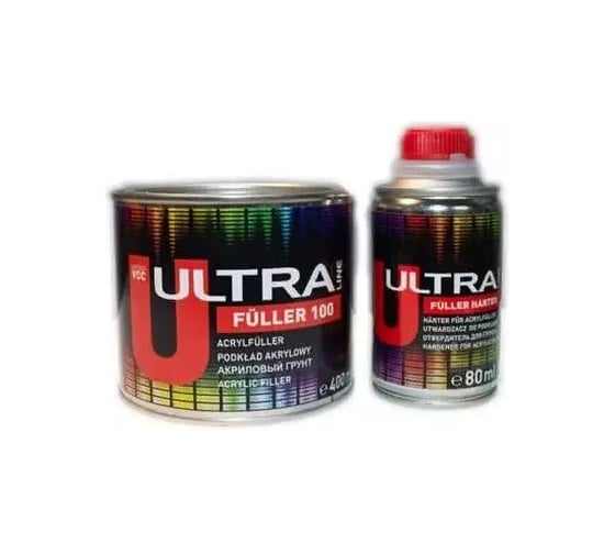 Грунт акриловый +отвердитель NOVOL 100 ULTRA FULLER 5+1 0,4л+0,08л белый 90262-99510 1