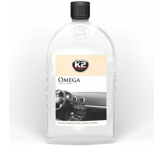 Полироль для пластика K2 GOLD OMEGA 500мл + губка, салфетка G410