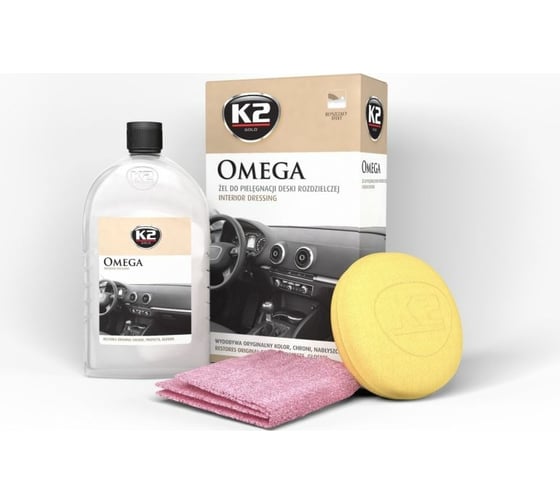 Полироль для пластика K2 GOLD OMEGA 500мл + губка, салфетка G410