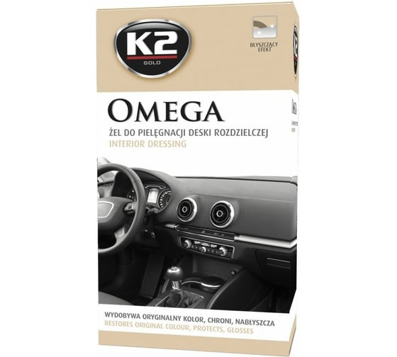 Полироль для пластика K2 GOLD OMEGA 500мл + губка, салфетка G410