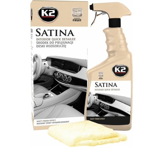 Полироль для пластика K2 GOLD SATINA энергия фруктов, спрей 770мл + салфетка G417EF