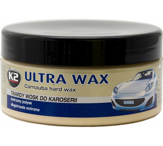 Паста-полироль для кузова K2 ULTRA WAX с воском + губка, 250 мл K073