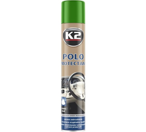 Полироль пластика K2 POLO PROTECTANT MAT зеленый чай, аэрозоль, 750 мл K418ZH 1