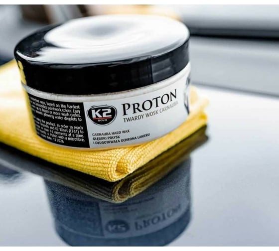Твердый воск с карнаубой K2 GOLD PROTON, 200 мл + аппликатор G040