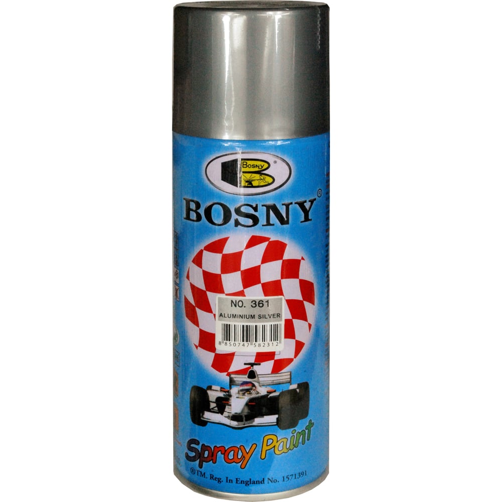 Акриловая аэрозольная краска Bosny серебряный алюминий 600 1500 ...