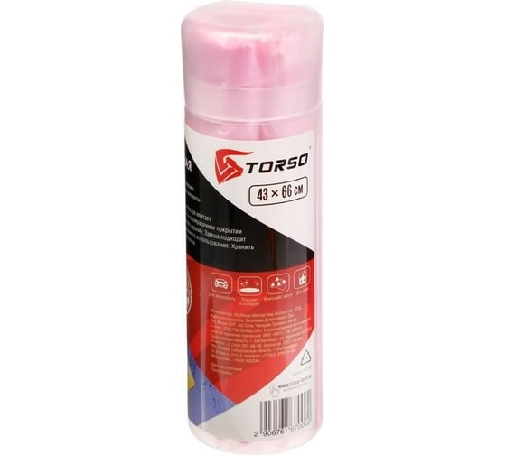 Протирочная замша TORSO 43х66 см в тубе, микс 676167