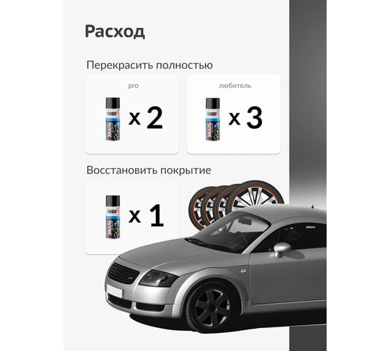Эмаль для дисков KUDO черная матовая KU-5206