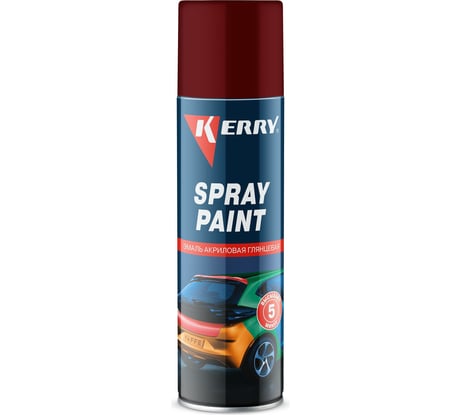 Акриловая глянцевая эмаль KERRY вишнёвая KR-023