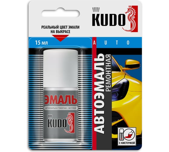 Автомобильная ремонтная эмаль KUDO с кисточкой Daewoo 12U сливочно-белая KU-72201